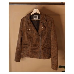 KUT from the Kloth faux suede leopard print jacket